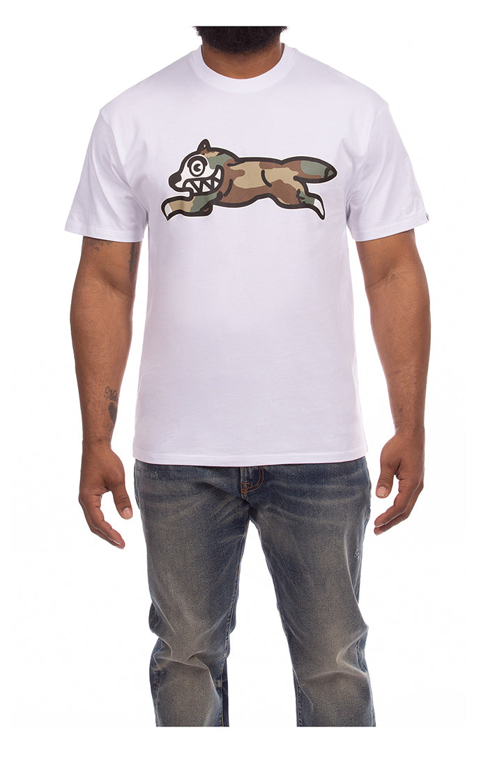 Front View of the IceCream Camo Dog SS Tee in White