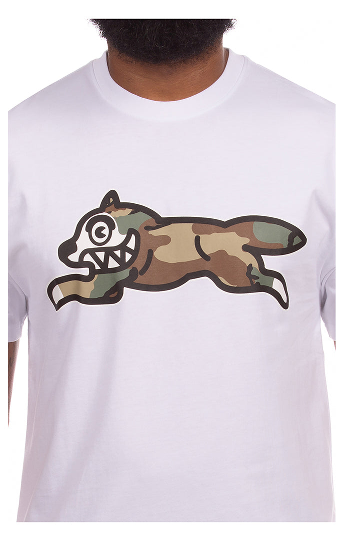 Close Up Front View of the IceCream Camo Dog SS Tee in White