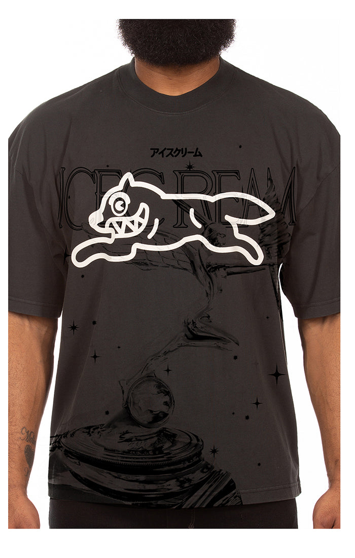 Front Close View of the IceCream Fudge SS Knit Graphic T Shirt