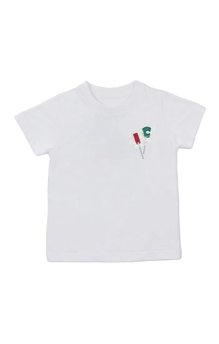 Front View of the IceCream Kids Lolli SS Tee in White