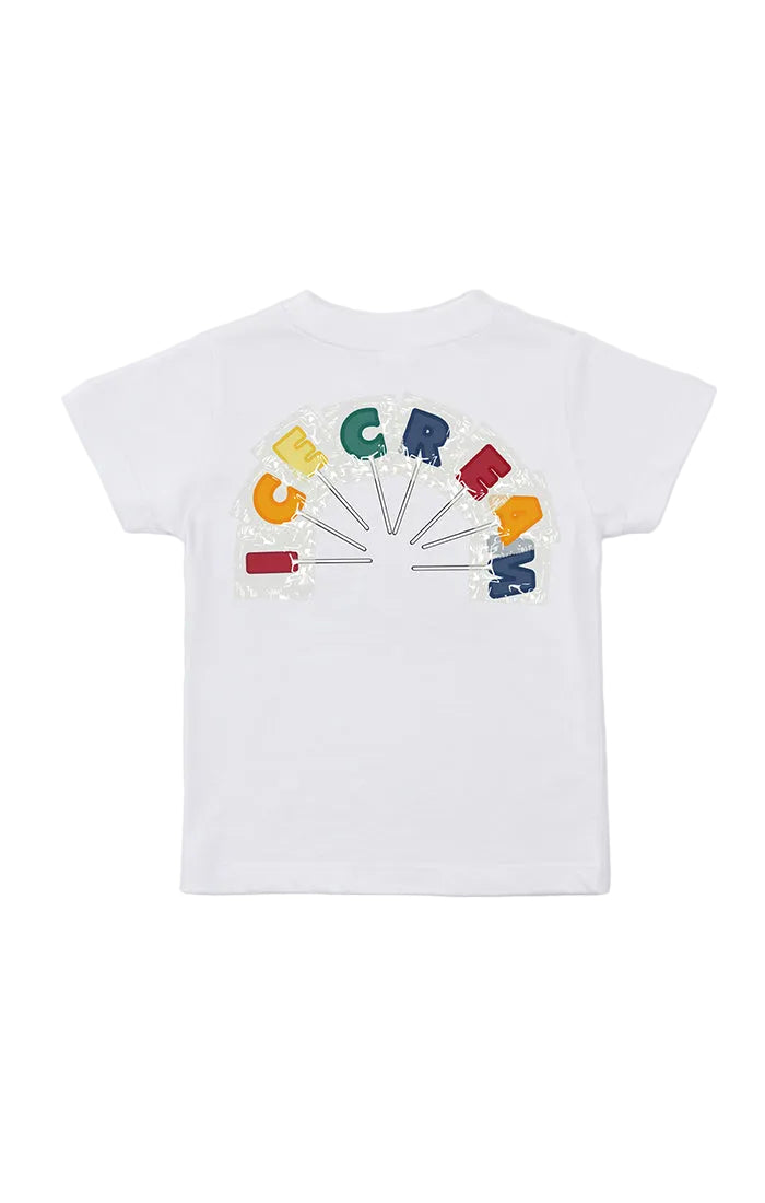 Back View of the IceCream Kids Lolli SS Tee in White
