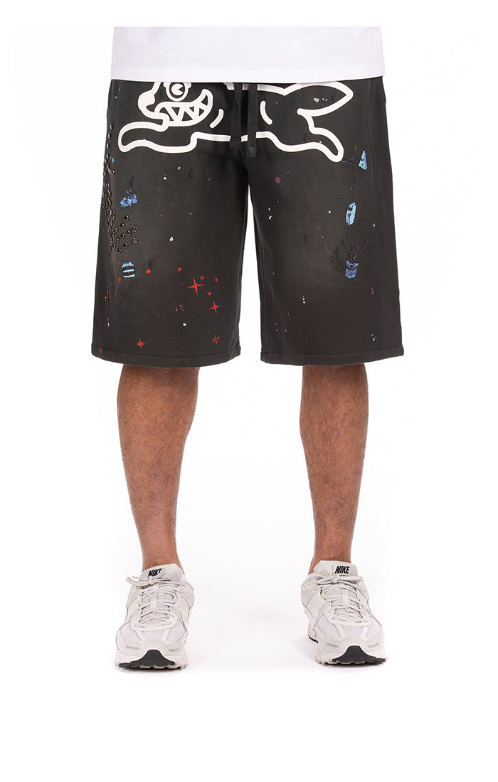 Front View of the IceCream Milk Shake Terry Shorts