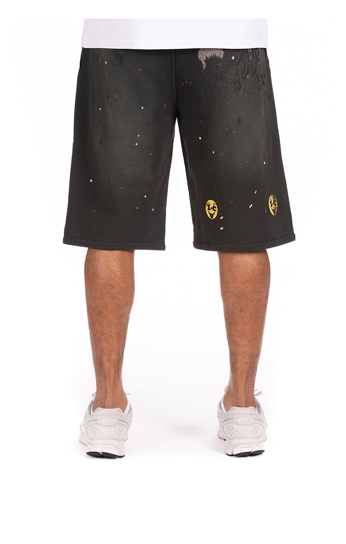 Back View of the IceCream Milk Shake Terry Shorts