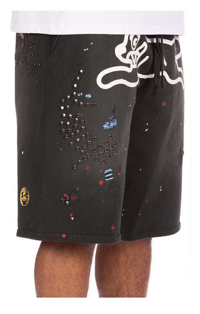 Front Left View of the IceCream Milk Shake Terry Shorts