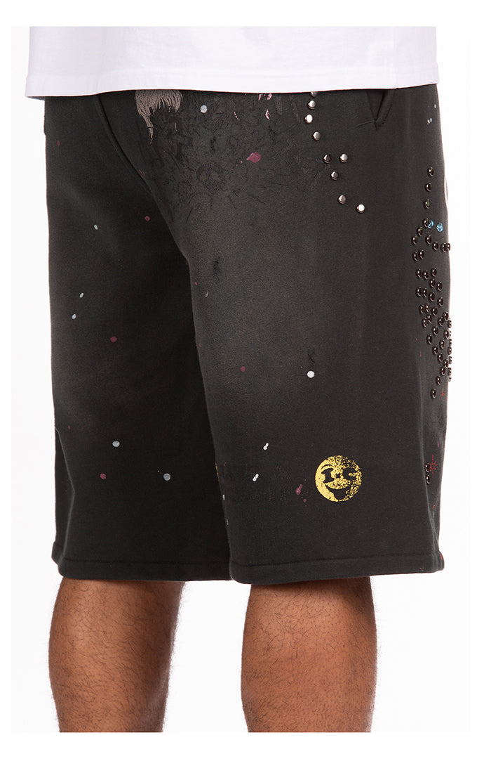 Back Right View of the IceCream Milk Shake Terry Shorts