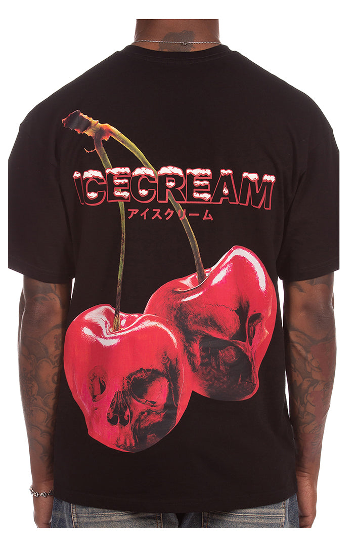 Back Close Up View of the IceCream Nyquil SS Tee in Black