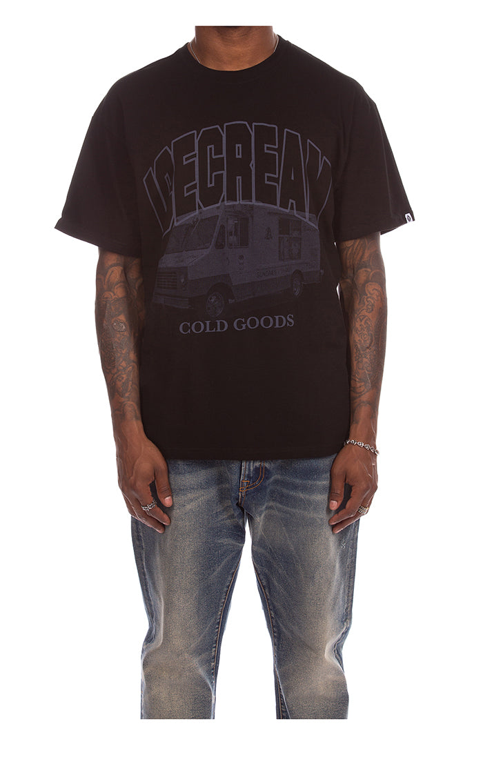 Front View of the IceCream Ride SS Tee in Black