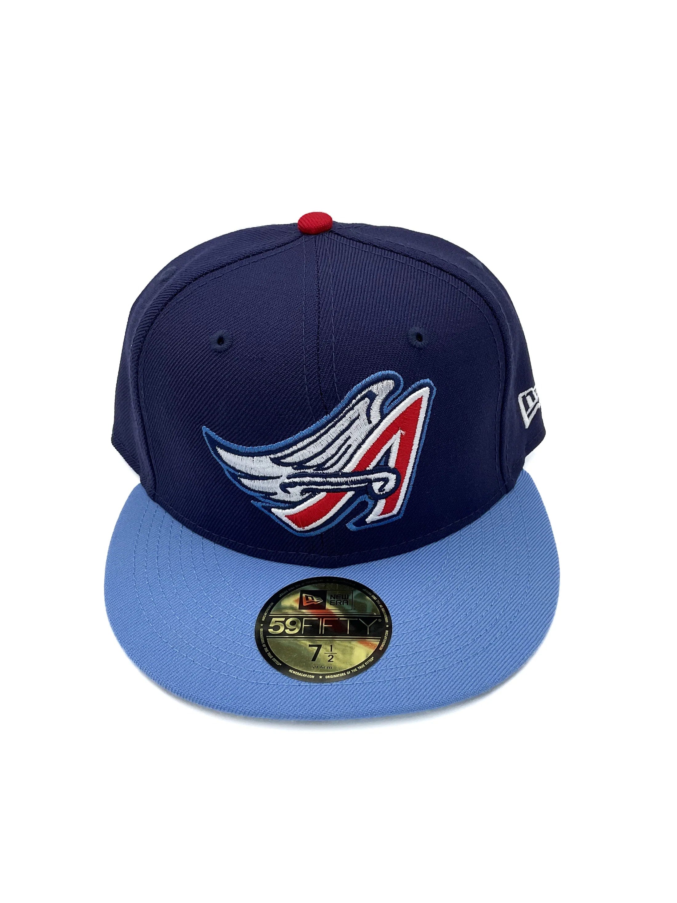Top Front View of the New Era Cap 7 59Fifty MLB Anaheim Angels 1997 Cooperstown Fitted