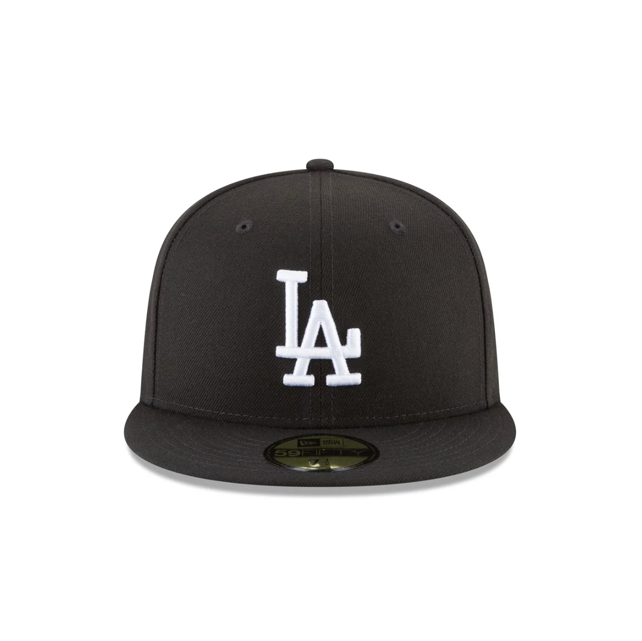Front View of the New Era Dodgers 2025 World Series Champions Black & White 59FIFTY Fitted