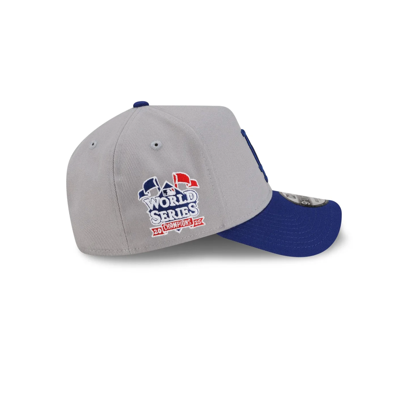 Right Side View of the New Era Dodgers 2025 World Series Champions Flag 9FORTY A-Frame Snapback