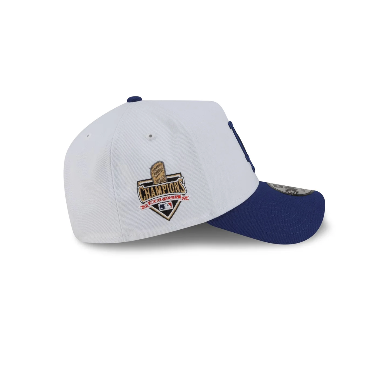 Right Side View of the New Era Dodgers 2025 World Series Champions Trophy 9FORTY A-Frame Snapback
