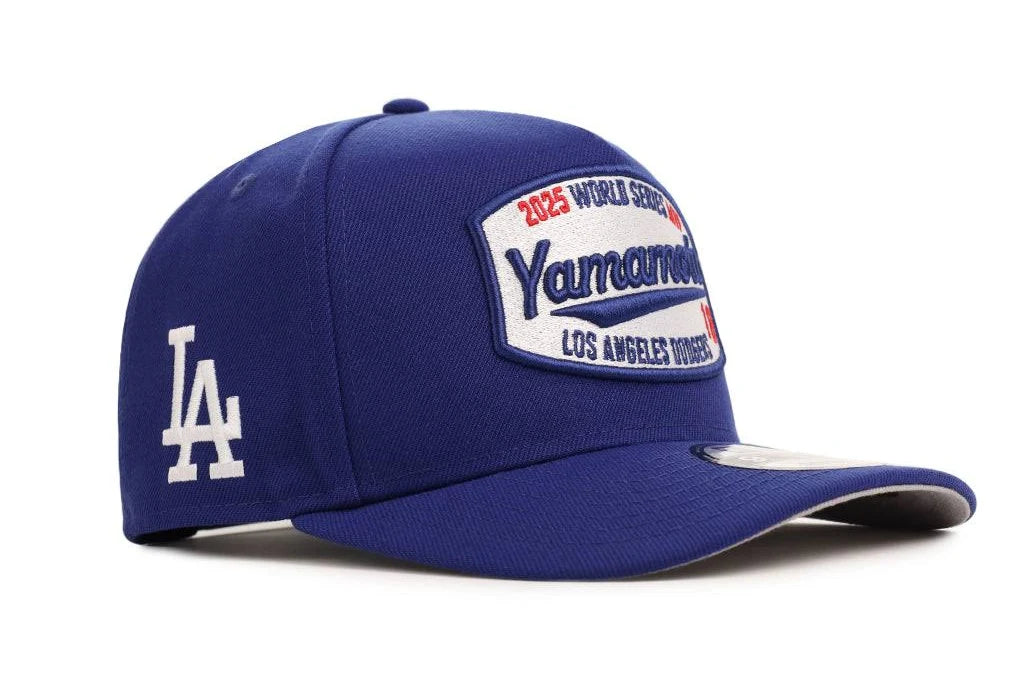 Front Right View of the New Era Dodgers 2025 World Series MVP Yamamoto 9FIFTY A-Frame Snapback