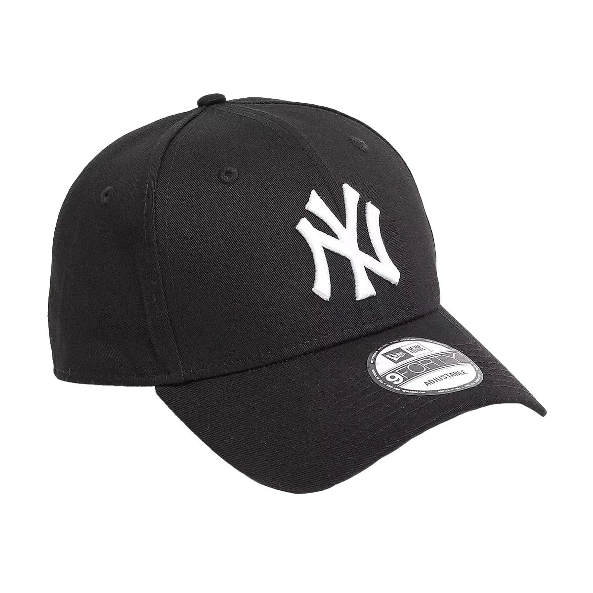 Front Right View of the New Era Cap OSFM / BLK/WHT New York Yankees 9Forty Snapback