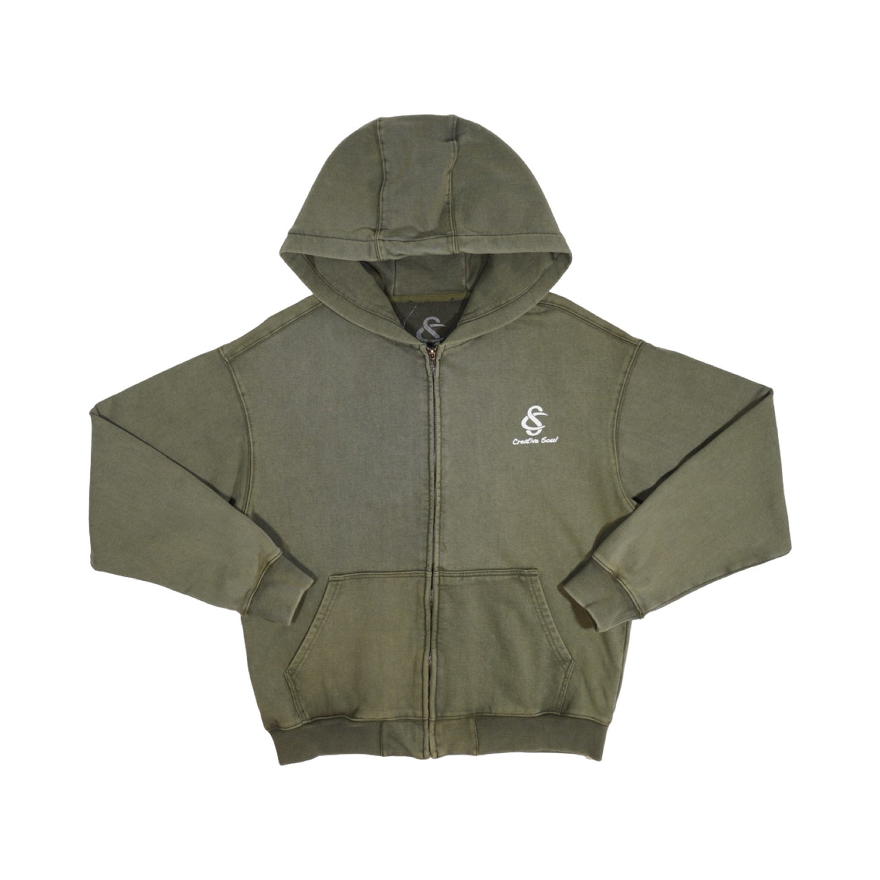 Essential Washed Zip-Up Hoodie