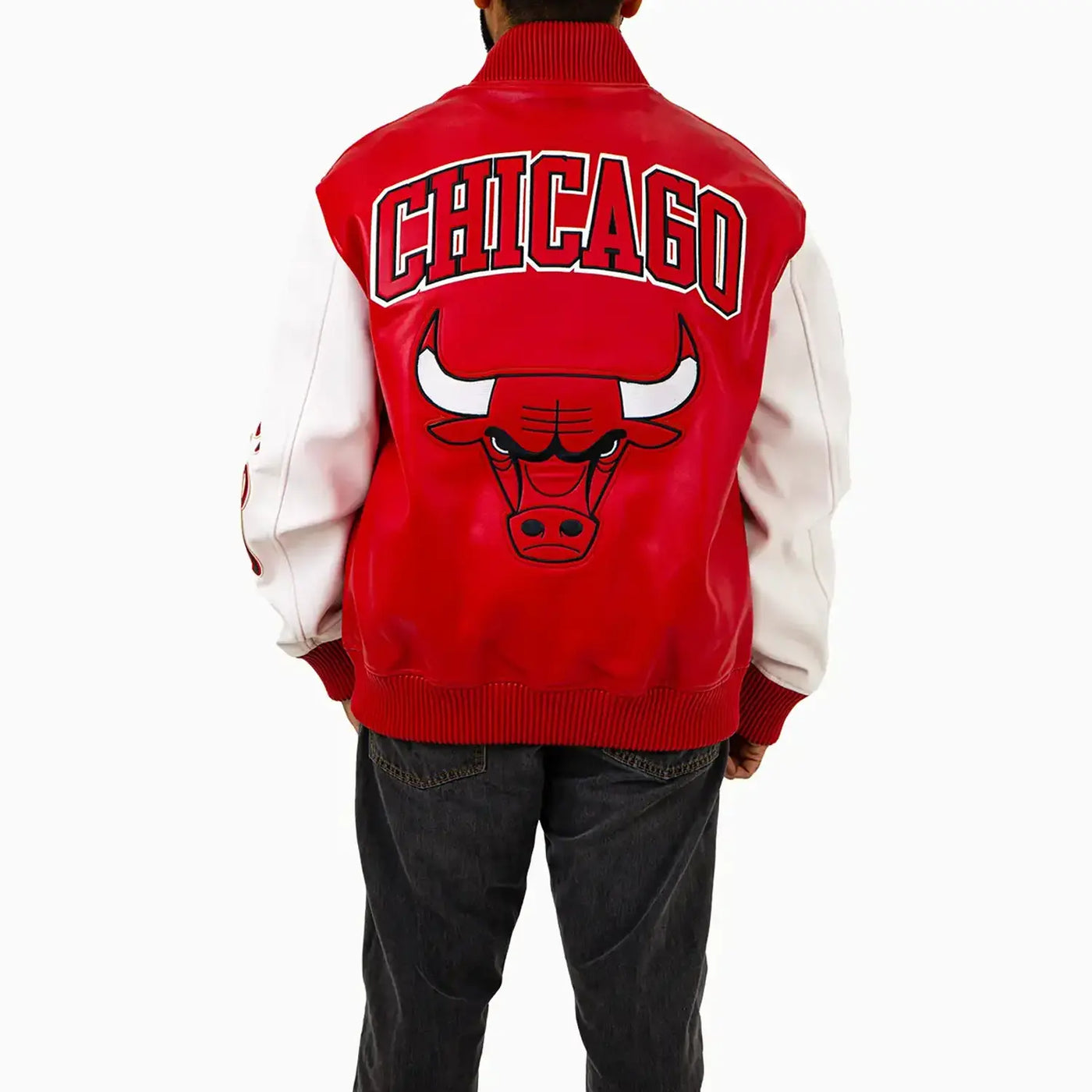 CHICAGO BULLS CITY SIGNATURE M LEATHER VARSITY JACKET