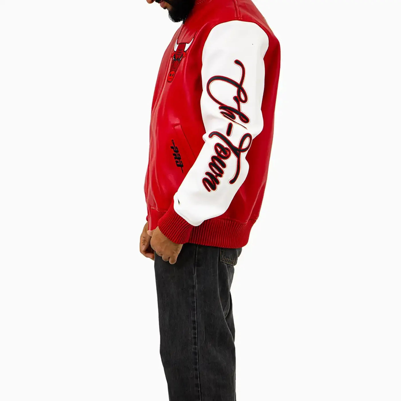 CHICAGO BULLS CITY SIGNATURE M LEATHER VARSITY JACKET-thumbmail-3