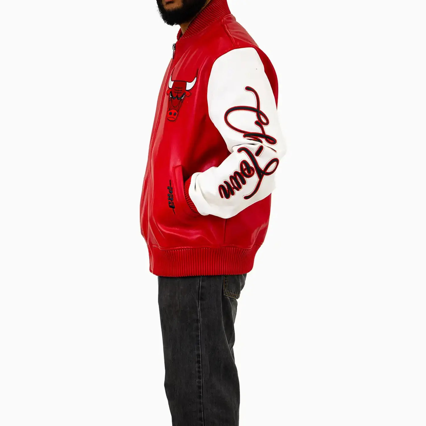 CHICAGO BULLS CITY SIGNATURE M LEATHER VARSITY JACKET-thumbmail-4