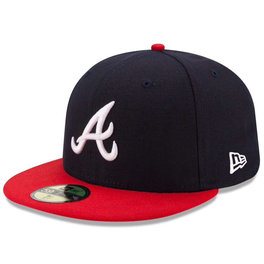 Front Left View of the Atlanta Braves Authentic Collection Home 59FIFTY Fitted