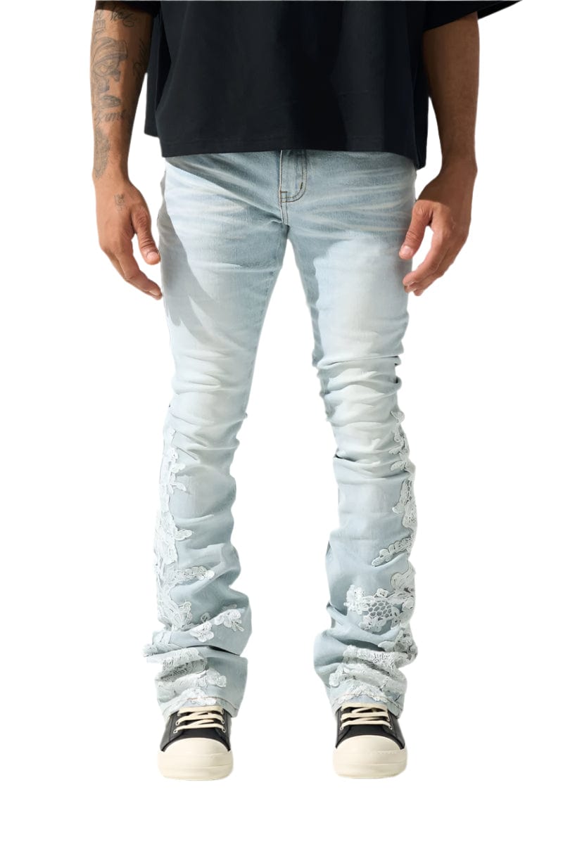 SERENEDE 30 / BLUE ''Garden'' Stacked Jeans