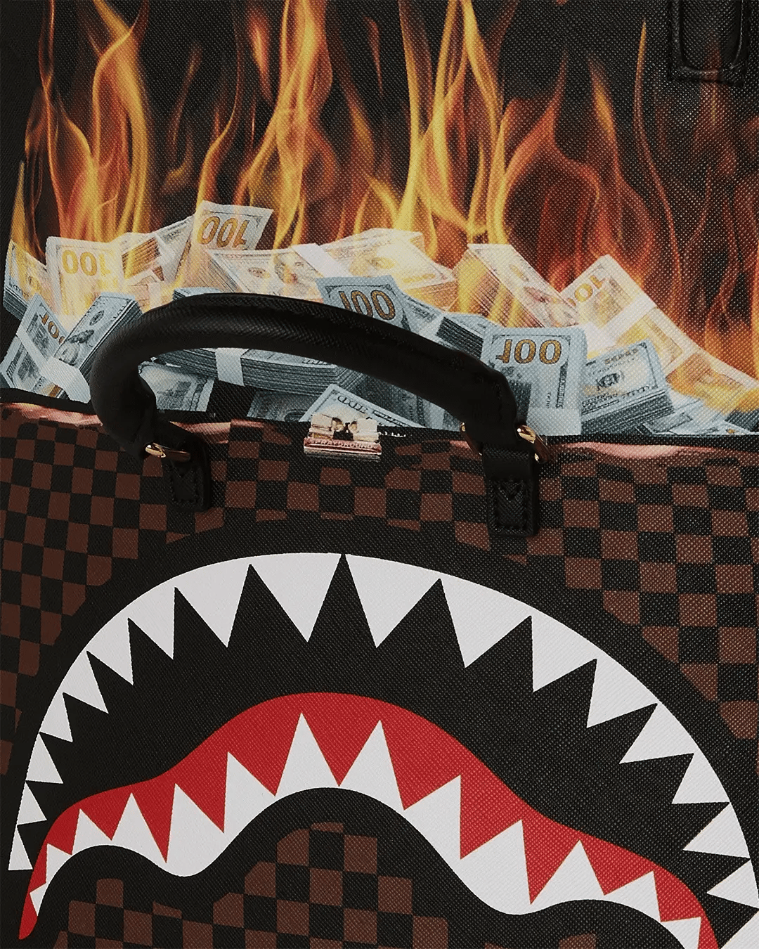 louis vuitton backpack with shark Sprayground Money On Fire Backpack