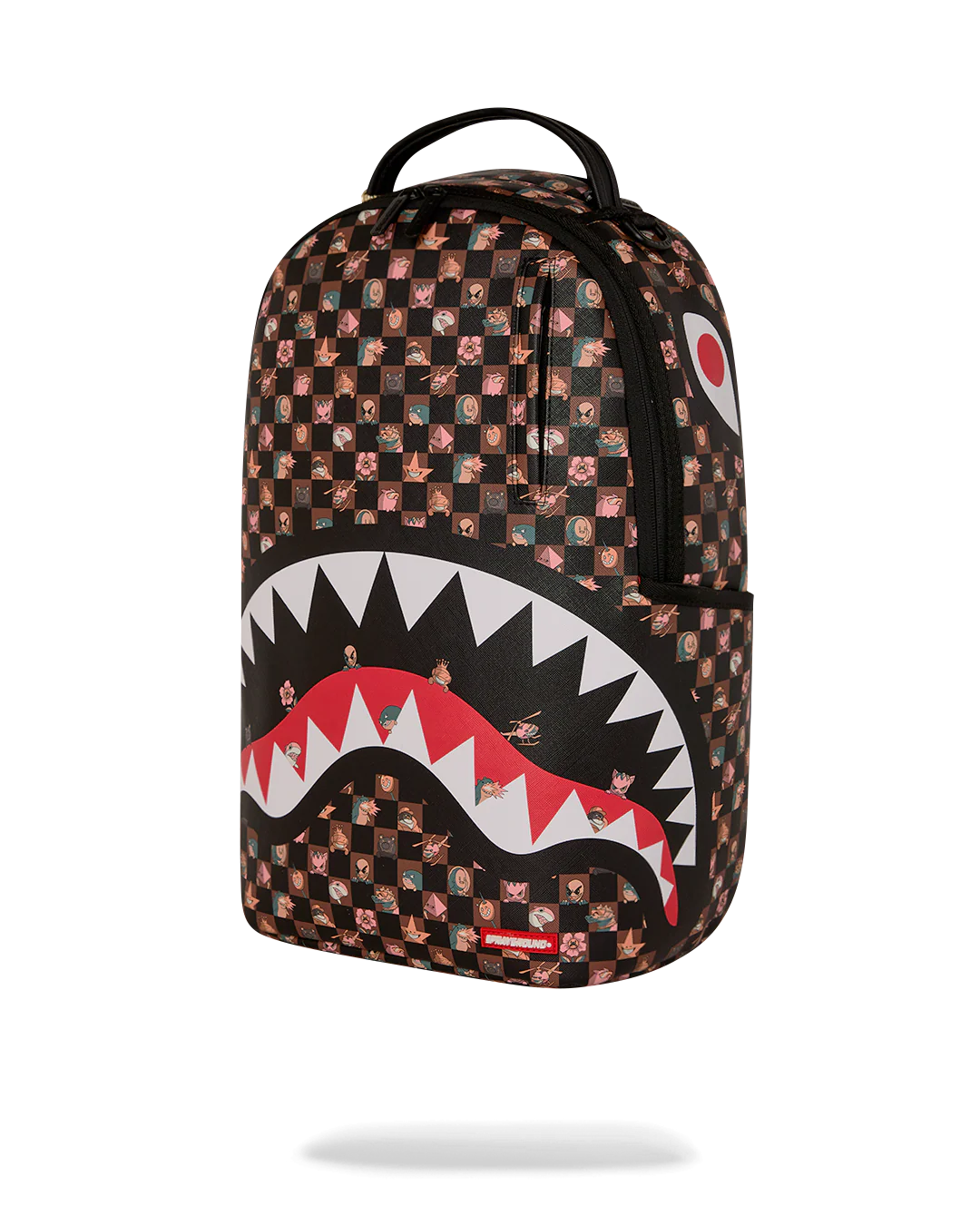 Front Right Side View of the Sprayground Peeking Characters Remix Backpack