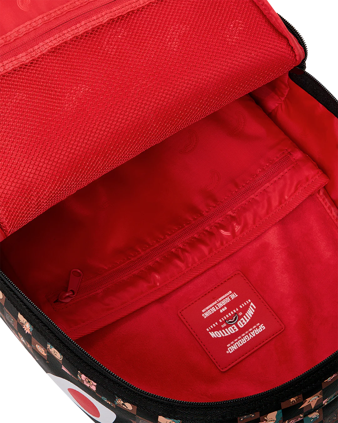 Interior View of the Sprayground Peeking Characters Remix Backpack