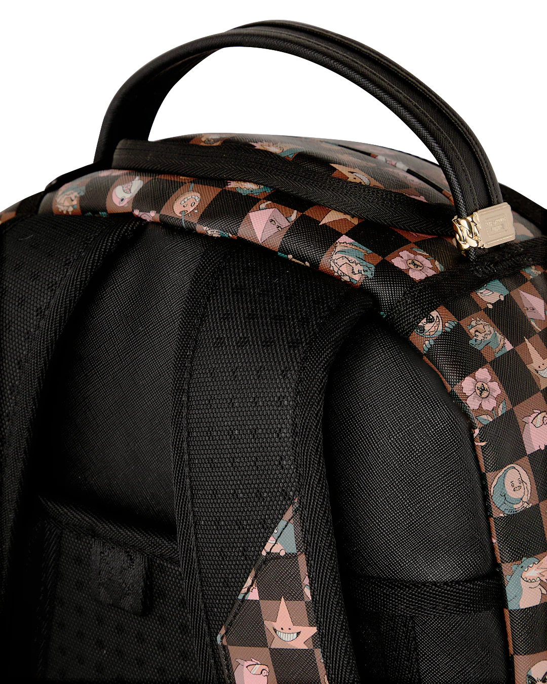 Close Up Strap View of the Sprayground Peeking Characters Remix Backpack