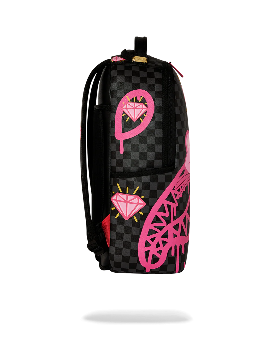 Right Side View of the Sprayground Pink Panther Backpack