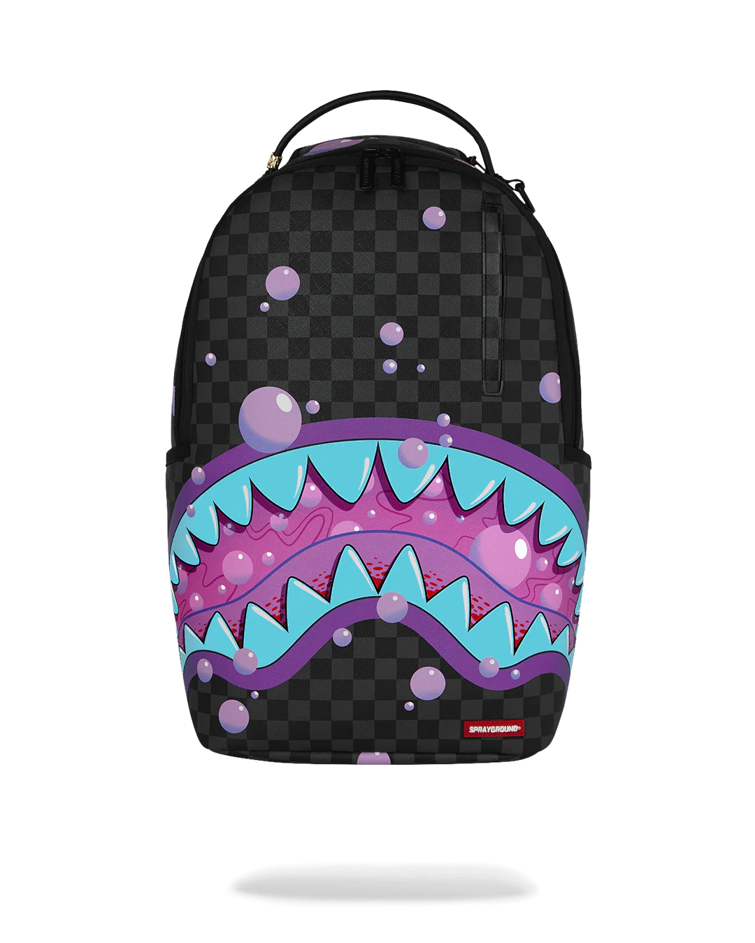Front View of the Sprayground Purple Slime Takeover Backpack
