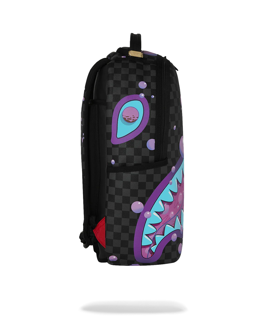 Right Side View of the Sprayground Purple Slime Takeover Backpack