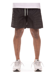 Front View of BB Sunrise Shorts in Black - Men's Shorts