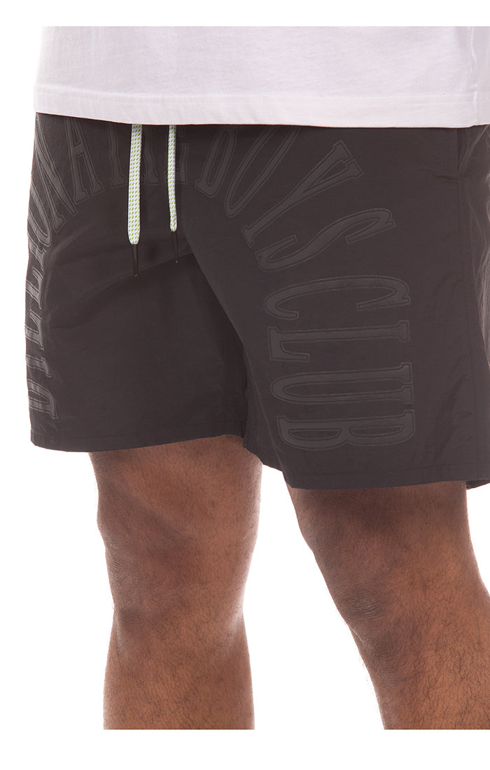 Close up view of BB Sunrise Shorts in Black - Men's Shorts