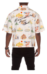 Back View of the Billionaire Boys Club BB Globetrotter S/S Woven in Gardenia
