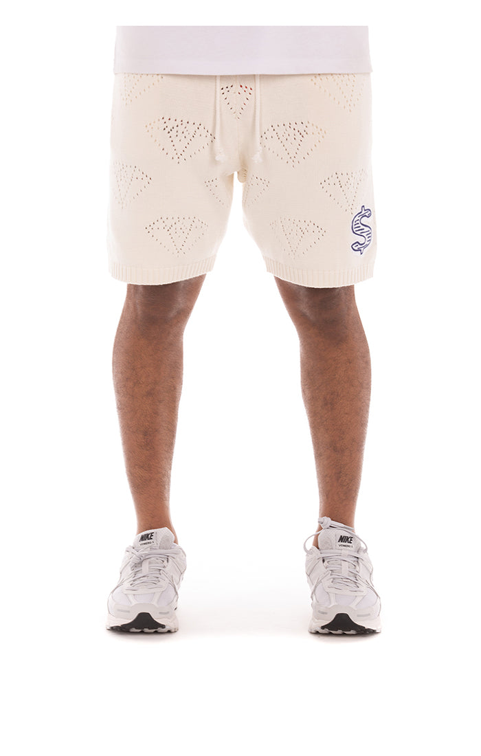 Front View of BB Cubic Shorts in Gardenia - Men's Shorts