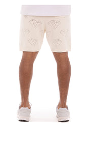 Back View of Billionaire Boys Club Cubic Shorts in Gardenia - Men's Shorts