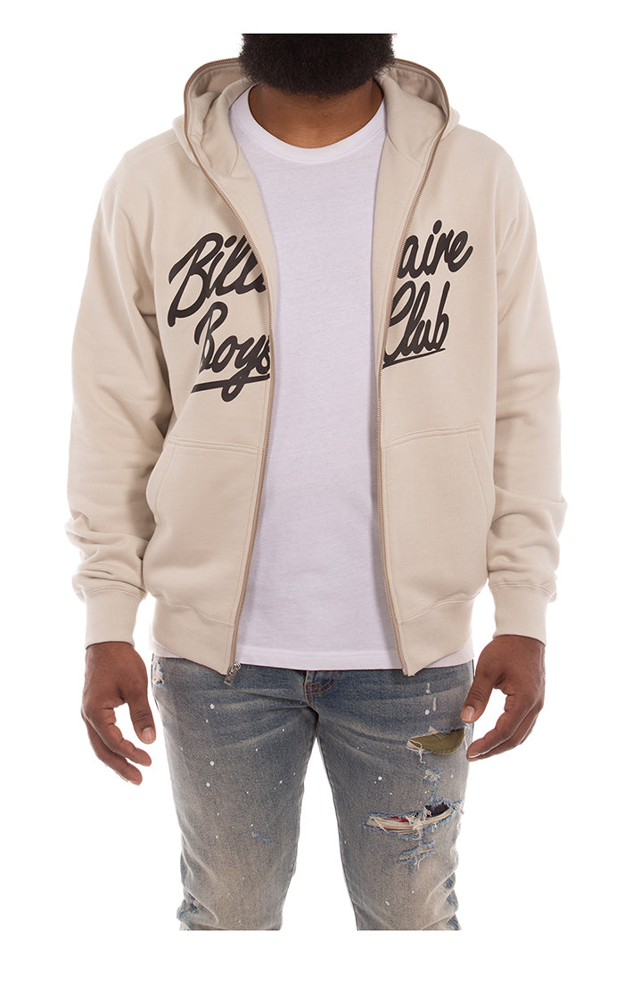 Front View of BB Script Hoodie in Moonstruck - Men's Hoodies