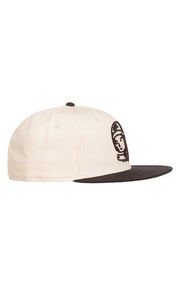 Right View of the Billionaire Boys Club bb two tone snap back hat in white