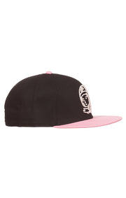 Right Front View of the Billionaire Boys Club bb two tone snap back hat in Black