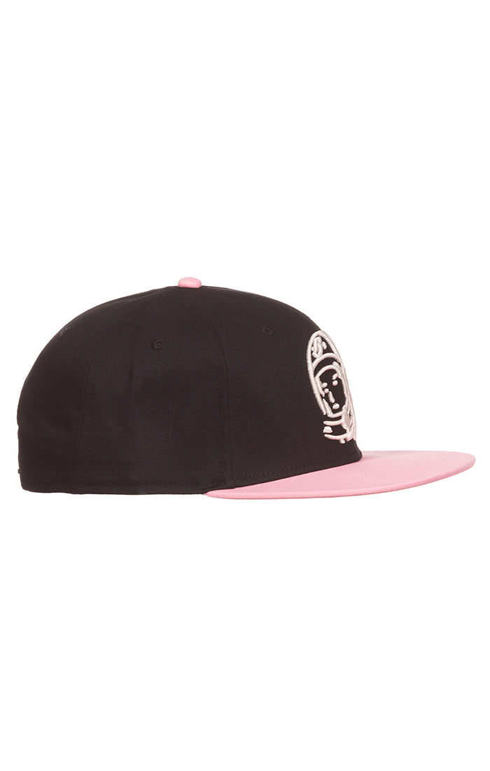 Right Front View of the Billionaire Boys Club bb two tone snap back hat in Black