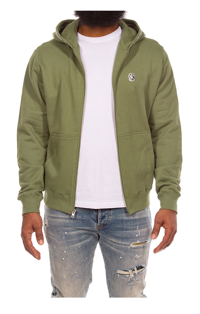 Front View of the Billionaire Boys Club bb mind hoodie in Vineyard Green