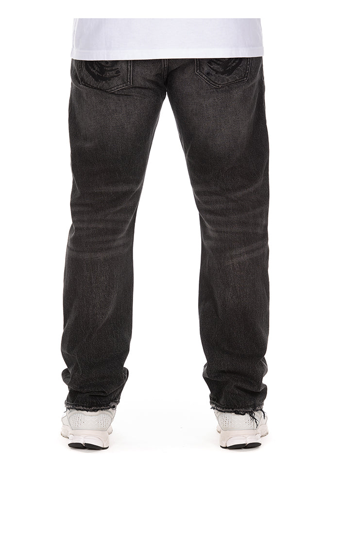 Back View of the Billionaire Boys Club BB Eclipse Jeans (Heart Fit) in black mortar