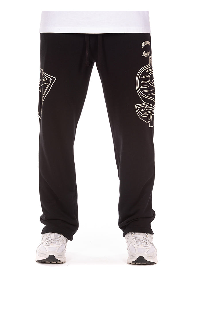 Front View of the Billionaire Boys Club BB Dual Sweatpants in black