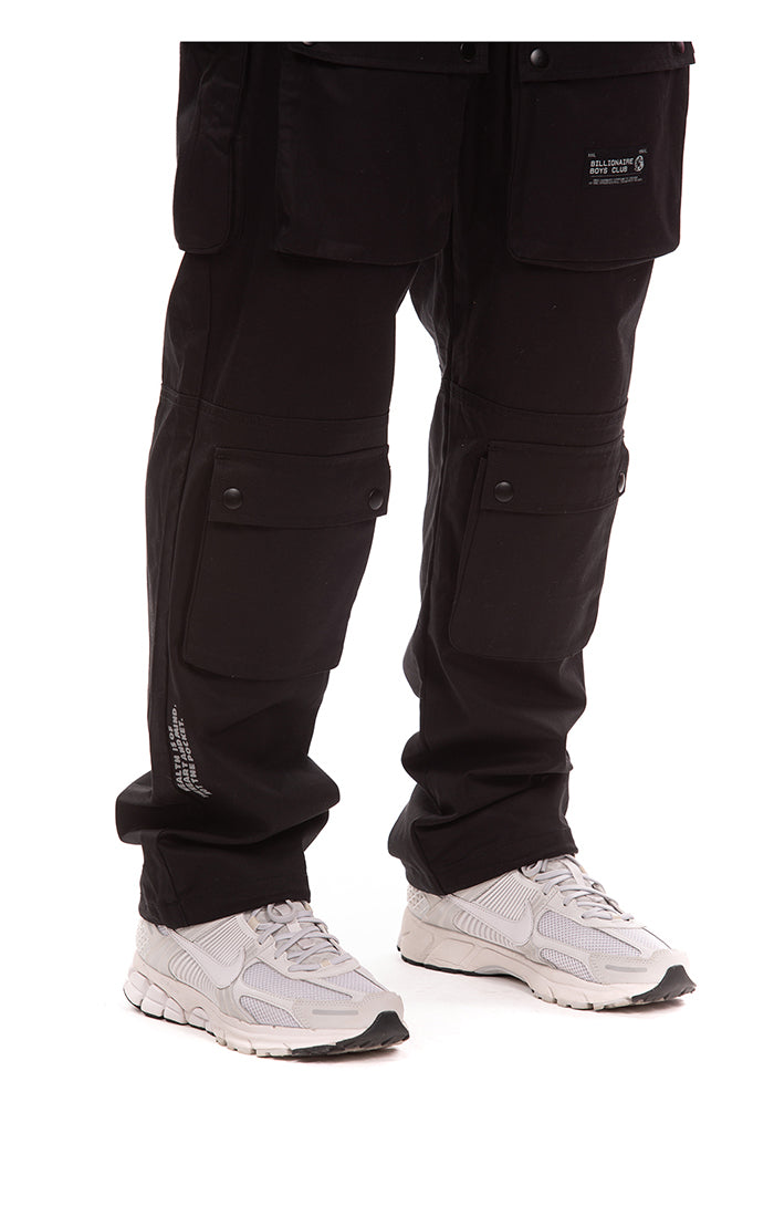 Front Right View of the Billionaire Boys Club BB Hemisphere Cargo Pants in black