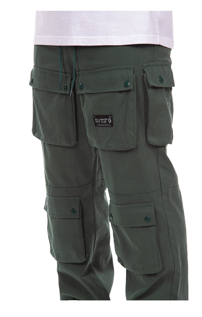 Front Left View of the Billionaire Boys Club BB Hemisphere Cargo Pants in rain forest