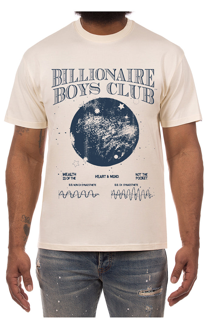 Front View of the Billionaire Boys Club BB Synwave SS Tee in winter white