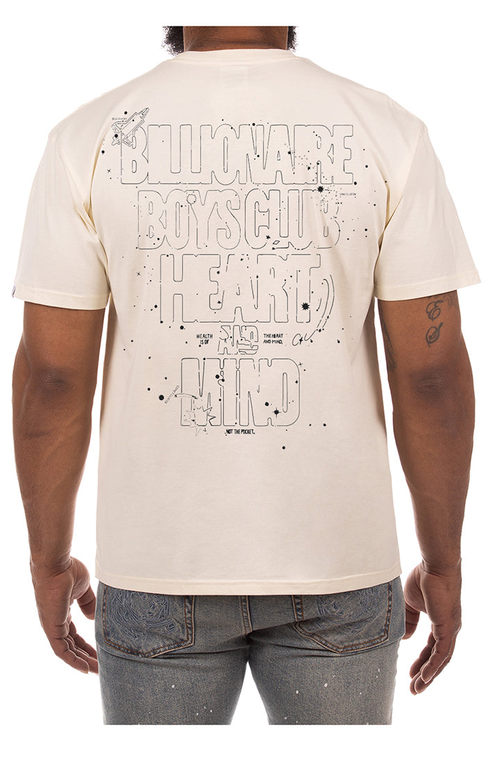 Back View of the Billionaire Boys Club BB Mantra SS Tee in winter white