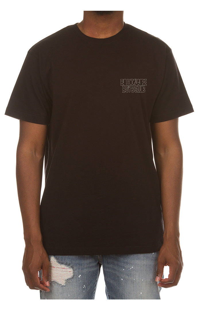 Front View of the Billionaire Boys Club BB Mantra SS Tee in black
