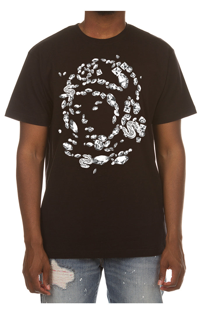 Front View of the Billionaire Boys Club BB Gems SS Tee in black
