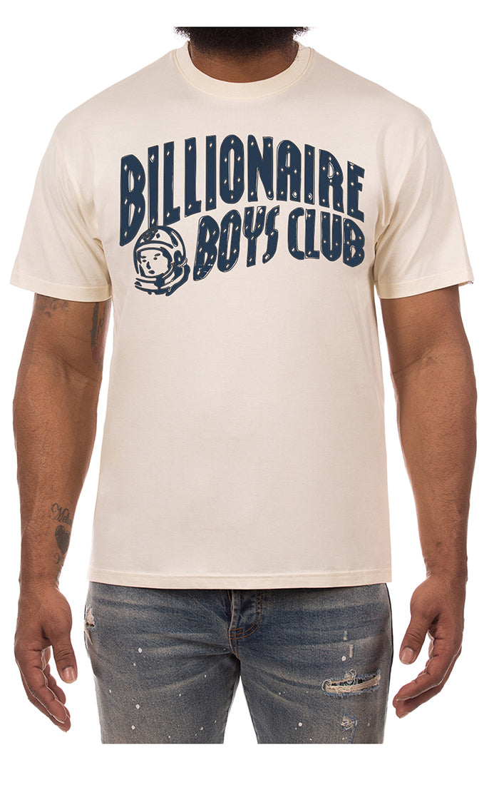 Front View of the Billionaire Boys Club BB Curve SS Tee in winter white