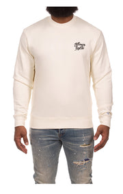 Front View of the Billionaire Boys Club BB Small Script Sweatshirt in winter white